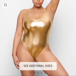SKIMS Swim Metallic One Piece Gold XS